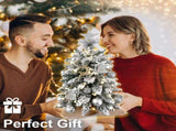 22in Mini Christmas Tree with Light Artificial Small Tabletop Christmas Decoration with Flocked 89599115