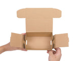 50 Corrugated Paper Boxes 6x4x3" White Outside and Yellow Inside 67683696