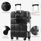 Luggage Sets 4 Piece, 20-inch with USB Port, Expandable ABS Durable Suitcase with Travel Bag, Cup N726P185038A