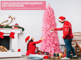 7.5 FT Hinged Christmas Tree, Artificial Pencil Christmas Tree, Unlit Artificial Christmas Pine Tree 28017987