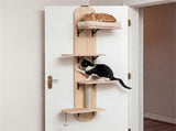 Door Hanging Cat Tree 5-Level Height Adjustable 4-Tier Climber No-Drill for Apartment Beige 95540825