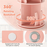 2-Tier Kids Rotating Bookshelf - 360&deg Display for Books/Toys, Bunny Baffles Child-Friendly 21123469