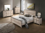 Imerland Contemporary White Wash Finish Bedroom 6-piece Set, Queen Bed, Dresser, Mirror, 2 T2574P200212