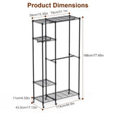4 Tier Heavy Duty Garment Rack with 3 Hanging Rods, 463LBS Capacity Rolling Clothes Rack with 57122473