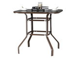 Wrought Iron Glass High Bar Table Patio Bar Table Brown 75817084