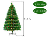 7.5FT Fiber Optic Christmas Tree with 260 LED Lamps & 260 Branches 19502533