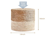 (SKU25251298Ottoman Poof, Natural Seagrass Poufs, Hand Weave Round Footstool, Pouffe Accent 74315377