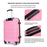 ZNTS Hardshell Suitcase Spinner Wheels PP Luggages Lightweight Durable Suitcase with TSA Lock,3-Piece W284112503