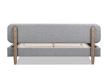 Diego Low Upholstered Platform Bed, Queen, Light Grey Polyester B2719P238661