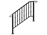 Matte Black Outdoor 3 Level Iron Handrail 85809583