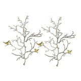 17x5.5x22" Metal Branch Wall Sculptures with Bird Accents, Set of 2 W2078P223128