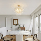 20-Inch Gold Ceiling Pendant Light with Threaded Clear Glass Globe Shade Ideal for Living Room, W1340P251914
