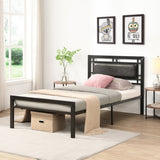 ZNTS Twin Size metal bed Sturdy System Metal Bed Frame ,Modern style and comfort to any bedroom ,black W311109646