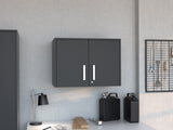 Storage Cabinet - Wall Cabinet, Three Interior Shelves, Double Door B070P188810