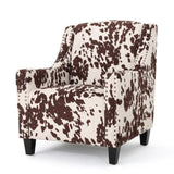 ZNTS Comfy Accent Chair with Tufted Backrest, Bedroom Single Seat Arm Chair with Wooden Legs, Modern Side 59995.00NVLT