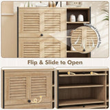 Entry shoe cabinet with adjustable shelf and flip door 12036977