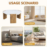 31-inch modern-style hexagonal coffee table,with white marble surface W1512P359221