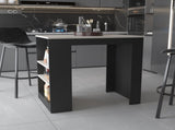 Highlands Kitchen Island with Storage Base in Black and Ibiza Marble B062111734
