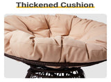 38" Ergonomic Swivel Wicker Papasan Chair with Thick Tufted Cushions, 360 Degree Rotatable Chairs 26512549