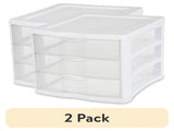 (2 pack) 3 Drawer Unit, Countertop Organizer, Clear Storage Solution for Desks, Countertops, and 39594271