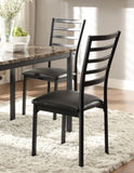 ZNTS Black Finish Side Chairs Set of 4 Metal Frame Casual Dining Furniture B011P262350