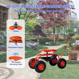 Garden Cart Rolling Scooter, Adjustable Height Heavy Duty Scooter, Rolling Garden Cart with 4 Wheels W227P207223