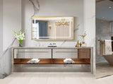 40*30inch LED Bathroom Beveled Mirror,3000-6000K Gradient Front and Backlit LED Mirror for W2091P214095