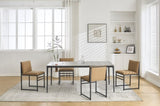 Modern Dining Chairs set of 2, Upholstered Linen cushions and backrest with minimalist craft iron W1249P257010