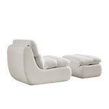 Modern Compressed Lounge Chair with Ottoman, Cozy Corduroy Recliner for Small Spaces, Living Room, 15564665