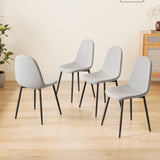 Dining Chairs Set of 4 modern kitchen dining chairs, linen padded seats, and sturdy black metal leg W1727P237778