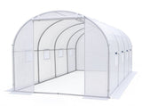 Walk-in Tunnel Greenhouse 1577 FT, Galvanized Steel Frame with 8 Mesh Windows & Roll-Up Zipper 24811007