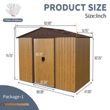 8ft x 4ft Outdoor Metal Storage Shed with Sliding Door and foundation for Backyard, Patio, Lawn W540P185256