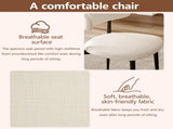 Dining Chairs Set of 2, Metal Kitchen Chairs with Modern Fabric Upholstered for Dining Room, Beige 46940351