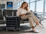 20 Inch Glossy PP Carry-On Suitcase with Iron Telescopic Handle, Spinner Wheels & Combination Lock, W2787P534093