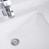 White Rectangular Undermount Bathroom Sink With Overflow W122549615