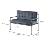 Grey and Sandy Grey Loveseat with Loose Back B062P185737