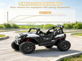 White 2 Seater 24V Kids Electric Car, Remote Control 3 Speed LED Lights Music Horn Spring Suspension 96786378