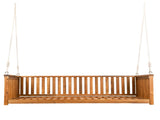 Patio Minimalist Twin Size Garden Swing Bed Wood Porch Swing with Ropes for Backyard, Safe N717P214425D