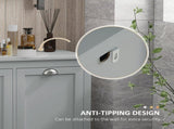 Tilt-Out Laundry Sorter Cabinet, Bathroom Storage Organizer Grey-AS Prohibited by 18628659