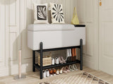 TREXM Farmhouse Upholstered Storage Bench with Hidden Compartment, Modern Entryway Bench for Living N715P308014B