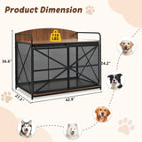 42.8" Heavy Duty Large Dog Crate Furniture for Large Medium Dog, Farmhouse Wooden Dog Kennel Indoor N704P246986D