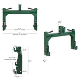 ZNTS 3 Pt Quick Hitch Adapter For Category 1 & 2 W/ Adjustable Bolt Tractor 3000lb,Green 72514488