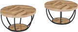 Round Coffee, 31.7" Circle Coffee for Living Room, Modern 2-Tier Wood Accent Center B082P356379