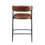 26'' Counter Stools Set of 2, Pu Upholstered Counter Stools with iron Frame, Backrest, Footrest, Arm N780P199985B