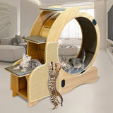 5-in-1 Cat Sports Running Wheel, Cats Wheel Wood Climbing Frame, Cat Litter Fitness Wheel, Oversized 72033345