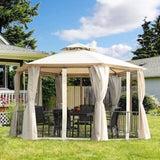 13ft x 13ft Patio Gazebo-Beige-AS 79825695