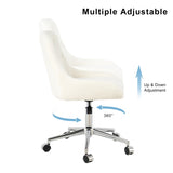 Modern teddy fleece fabric with chrome legs living room furniture dining chair, soft and W210127509