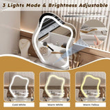 Vanity Dressing Table with LED Mirror & Storage White Makeup Desk Features 3 Drawers, 2 Open 26644603