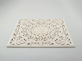 White Square Shape Handcrafted Wooden Wall Decor 36"x36" Elegant Home Accent B346P356171