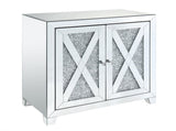 Noralie Mirrored & Faux Diamonds Console Cabinet B2726P446665